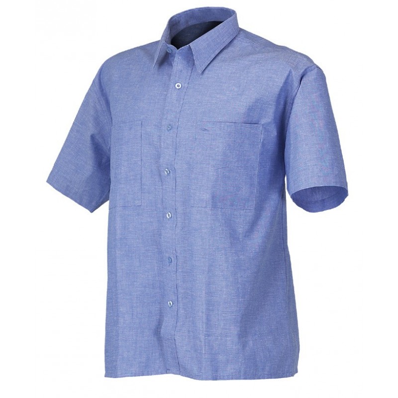 Camicia Manica Corta Azzurra