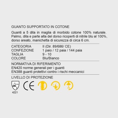 Guanti Roger Nitroflex 660 NBR, dorso areato e manichetta di sicurezza