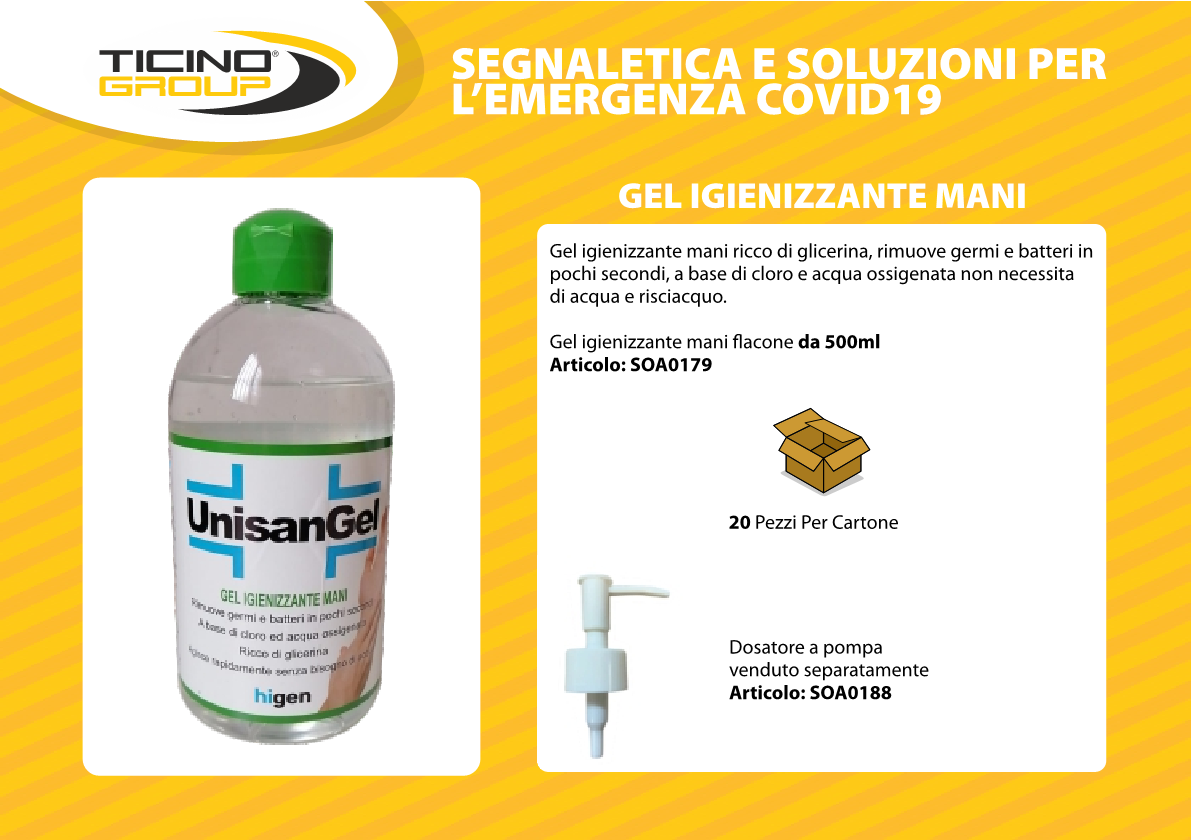 Gel igienizzante mani da 500ml