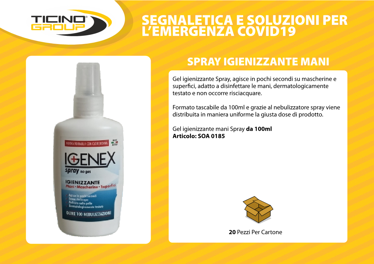 Spray igienizzante mani da 100ml